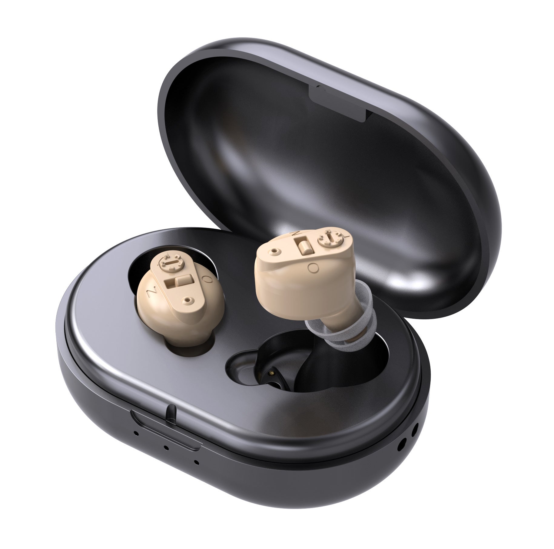 Premium Digital Hearing Aids for Seniors - Invisible in Canal (CIC) In-Ear Mini Sound Enhancer Set, Near-Invisible, Noise Cancelling, Personal Sound Hearing Aids - Pair - MZ-21