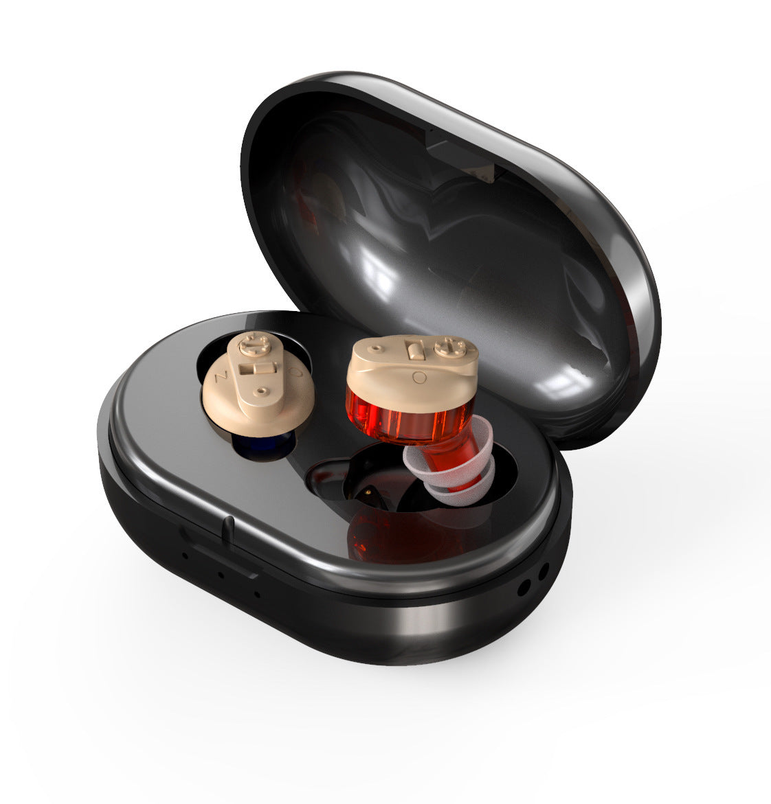 Premium Digital Hearing Aids for Seniors - Invisible in Canal (CIC) In-Ear Mini Sound Enhancer Set, Near-Invisible, Noise Cancelling, Personal Sound Hearing Aids - Pair - MZ-21